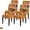 Thanksgivingsan4034, variant on Merry Christmas Dining Chair Slipcover, Winter Snowflake Red Buffalo Plaid Stretch Covers Removable Parsons Protector for Kitchen Room Banquet Party, Set of 4 Snowflakesan8067