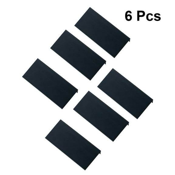 6Pcs Simple Aluminum Alloy Invisible Modern Handle Kitchen Cabinet Pull Door Seal Drawer Knob(Black/80mm)
