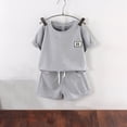 thumbnail image 5 of ATOGUTA Outfit Sets For Boys Short Sleeve T-shirt Top Shorts Set Kids Summer Play Ball Clothes Size 0-12, Gray, 5 of 8