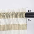 thumbnail image 5 of Cream Striped Valance Curtains for Kitchen/Living Room/Bathroom/Bedroom Window, Rod Pocket Small Topper Half Short Window Curtains Voile Sheer Scarf, Farmhouse Vintage Brown Stripes 42"x18", 5 of 8