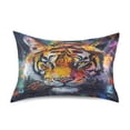 thumbnail image 3 of Dailycode Satin Pillow Case King Silk Pillow Cover for Hair and Skin Envelope Closure Abstract Art Oil Painting Tiger 20"x40", 3 of 9