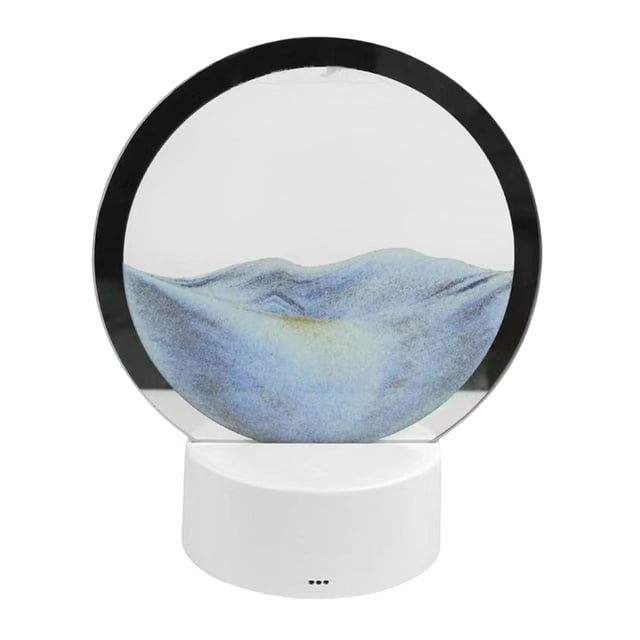 Lámpara de noche con imagen artística de arenas movedizas, lámpara de mesa redonda con arenas movedizas Azul