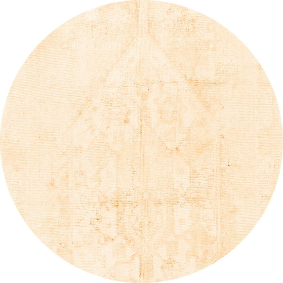Ahgly Company Indoor Round Solid Orange Modern Area Rugs, 7' Round