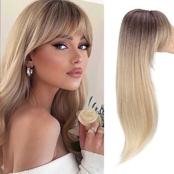Wig Hair Toppers for Women 360 3D Topper With Clip for Thinning Hair 18 Inch Hair for Enhanced Volume and Coverage