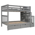 thumbnail image 3 of JERFIT Over Full Bunk Bed with Shelves and 6 Storage Drawers Gray, 3 of 10