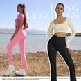 thumbnail image 4 of OQQ Women's 2 piece Yoga pants ribbed seamless sports high-waisted flare leggings., 4 of 7