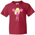 thumbnail image 3 of Inktastic Cheerleaders, Girl With Blonde Hair, Pink Uniform Youth T-Shirt, 3 of 5