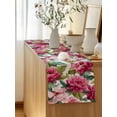 thumbnail image 5 of Table Runner 120 Inches Long for Kitchen Dining, Pink Floral Dresser Scarf Farmhouse, Dining Table Decorations for Wedding/Parties, Watercolor Flowers Leaves Plants Watercolor 13 x 120 In, 5 of 8
