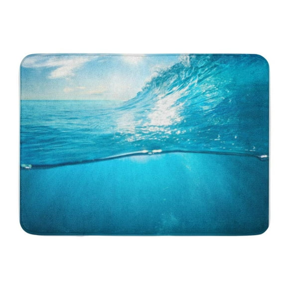 NUDECOR Blue Below Ocean View Underwater Part and Sunset Skylight Beneath Doormat Floor Rug Bath Mat 23.6x15.7 inch