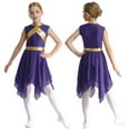 thumbnail image 1 of MSemis Robe de Danse de Louange Sans Manches pour Filles Enfants, Robe de Culte Liturgique, Costume, Robe d'Église, Robe Longue 6-16 Ans Violet 6, 1 of 6