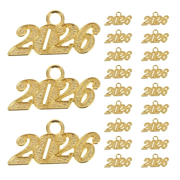 100 piezas de dijes de borla de graduación 2026, joyería, dijes de año 2026 para graduación, borlas, sombreros, collares, pulseras, colgantes, accesorios, bricolaje, dorado
