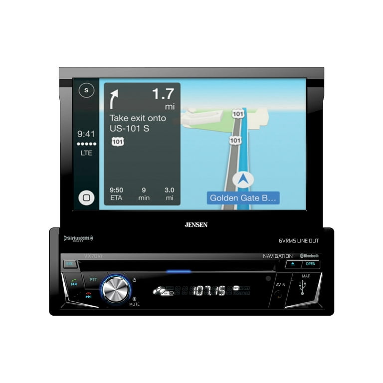 Jensen VX7014 Single-DIN 6.2 Multimedia Receiver w/ CD/DVD Navigation and  CarPlay Compatible 