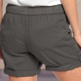 thumbnail image 5 of Womens Comfy Summer Drawstring Shorts Summer Solid Color Elastic Waist Casual Loose Shorts with Pockets Dark Gray S, 5 of 6
