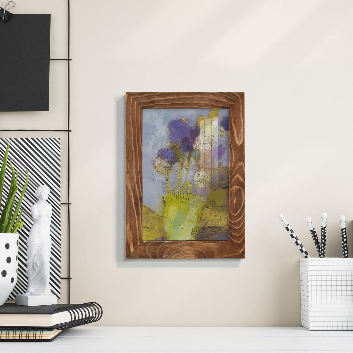 Blumen II -Framed Print w/glass-Walnut
