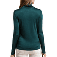 thumbnail image 4 of Turtleneck Mulberry Silk Thermal Shirts for Women Long Sleeve Tops Lightweight Base Layer Shirt, 4 of 6