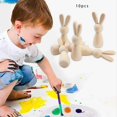 thumbnail image 3 of 10x Wooden Peg Dolls Wood Pieces Decorative Smooth Surface Peg People Rabbit Peg Dolls For Peg Game Kids Adults Holiday Party, 3 of 3
