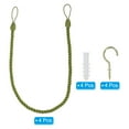 thumbnail image 3 of Uxcell Curtain Tiebacks Ropes, 4 Pack Braided Curtain Tie Backs with Screw Hooks & Bolts, Dark Green, 3 of 6