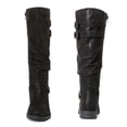thumbnail image 3 of Love Steetly Women's Extra Wide Calf Knee High Boots, Slouchy Shaft with Triple Buckle Straps, Low Stacked Heel Side Zipper Casual Riding Tall Boots., 3 of 7