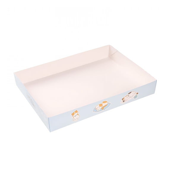 LAMIRO Disposable Cat Foldable Paper Kitty Litter Tray 35X25.5X5Cm Portable Kitten Litter Tray Low Entry Waterproof Lightweight Cardboard Litter Tray for Indoor Outdoor Travel