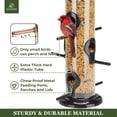 thumbnail image 4 of Kingsyard Metal Tube Bird Feeders for Outdoor Hanging with 6 Ports, Chew-Proof, 2 lbs Seed, Black, 4 of 7