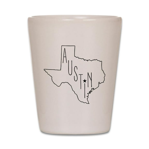 CafePress - Austin Texas - White Shot Glass, Unique and Funny Shot Glass