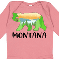 thumbnail image 4 of Inktastic Montana Lake and Trees in Bear Silhouette Boys or Girls Long Sleeve Baby Bodysuit, 4 of 5
