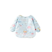 Multitrust Baby Waterproof Bibs with Long Sleeve Infant Cartoon Washable Feeding Apron 0-4 Years