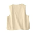 thumbnail image 6 of AherBiu Summer Vests for Women Button down V Neck Cotton Linen Sleeveless Lightweight Outwear Tanks, 6 of 6