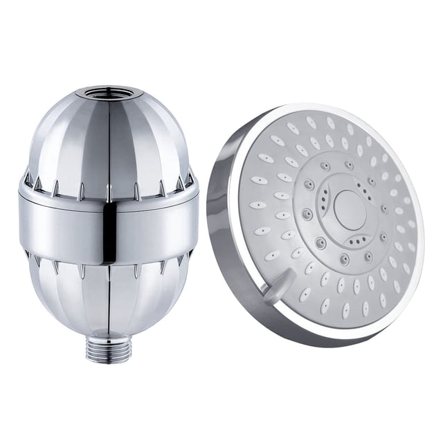 Juego de filtros de de cabezal de fijo de baño, reemplazo universal, 5 configuraciones de rociado, de filtro de múltiples Baoblaze Cabezal de ducha pulido para baño