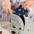 thumbnail image 5 of PU Leather Zipper Card Case Credit Card Holder Small Wallets Cats in Space Suits, 5 of 7