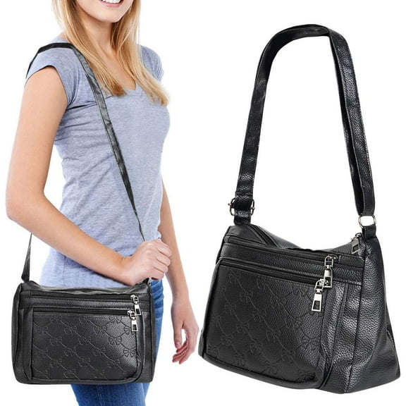 Spencer Women's Crossbody Bag with Adjustable Strap, Soft Leather Shouler Purses and Handbags Casual Crossbody Purse for Women, Black