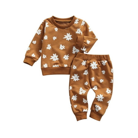 

One Opening 2Pcs Infant Baby Boy Girls Sweatshirt Top Long Pants Trousers