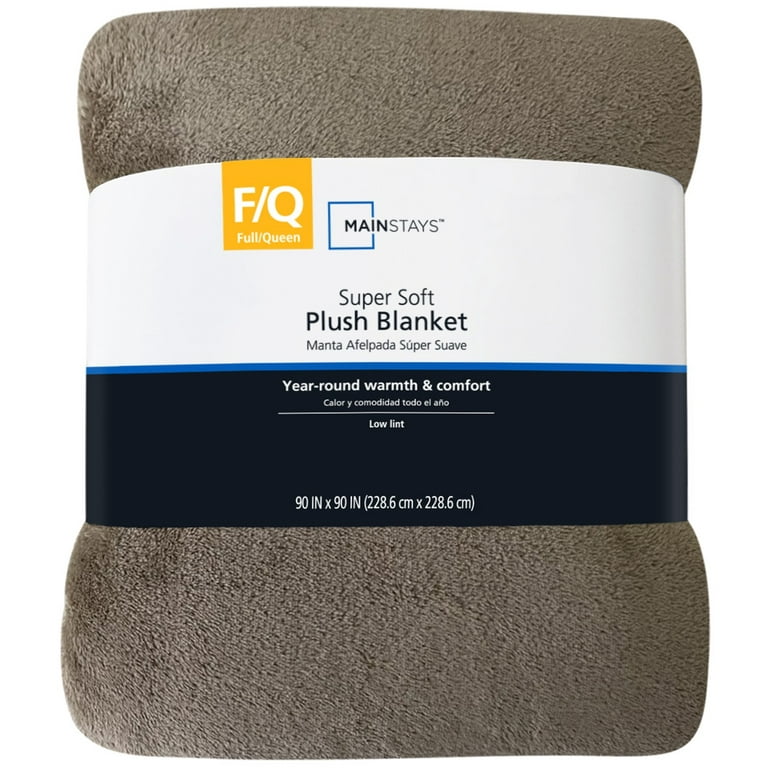 Mainstays Super Soft Plush Blanket Brown Full Queen 90 X90 Walmart