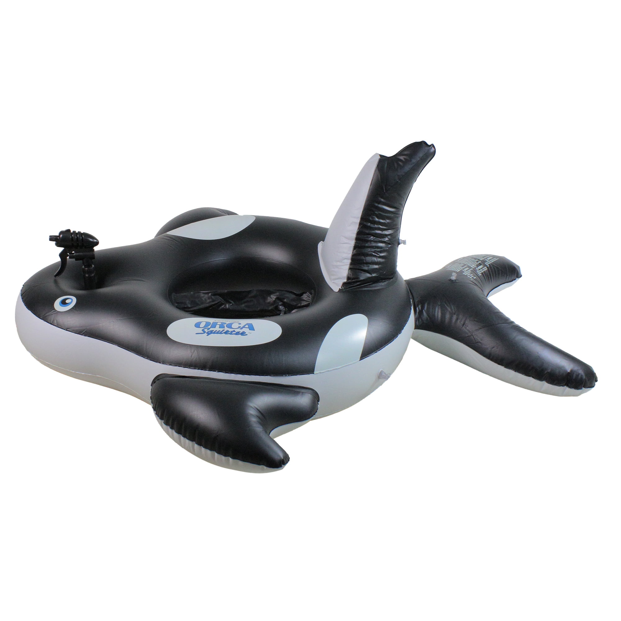 10" Inflatable Black and White Orca Whale Squirter Swimming Pool Float
