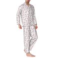 thumbnail image 2 of Lsque Cute Rabbit Pattern Long Sleeve Pajama Set for Men - Soft 2-Piece Sleepwear and Loungewear Set with Pockets, Comfy Nightwear-Medium, 2 of 7