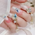 thumbnail image 4 of Kripyery Manicure Rhinestone Shining Three-dimensional Sparkling DIY Gloss Stacking Faux Diamond Chain Pendant Nail Heart Charm Nail Supplies, 4 of 8