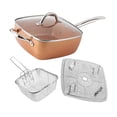 thumbnail image 3 of de utensilios de aluminio, para freír de 24 tapa, apto para lavavajillas, rejilla para profunda 4 piezas Gloria Bandeja cuadrada, 3 of 9