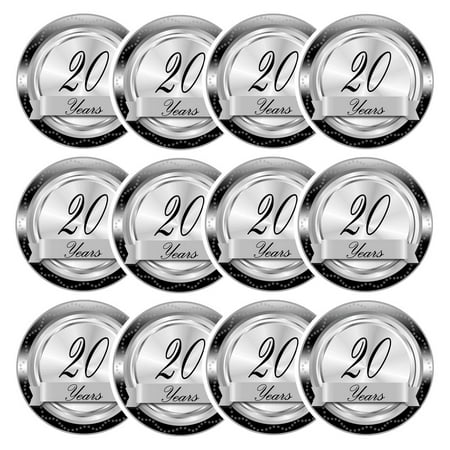 20 YEARS CLASSY BLACK DECO FETTI (24 PIECES/PKG) by Partypro