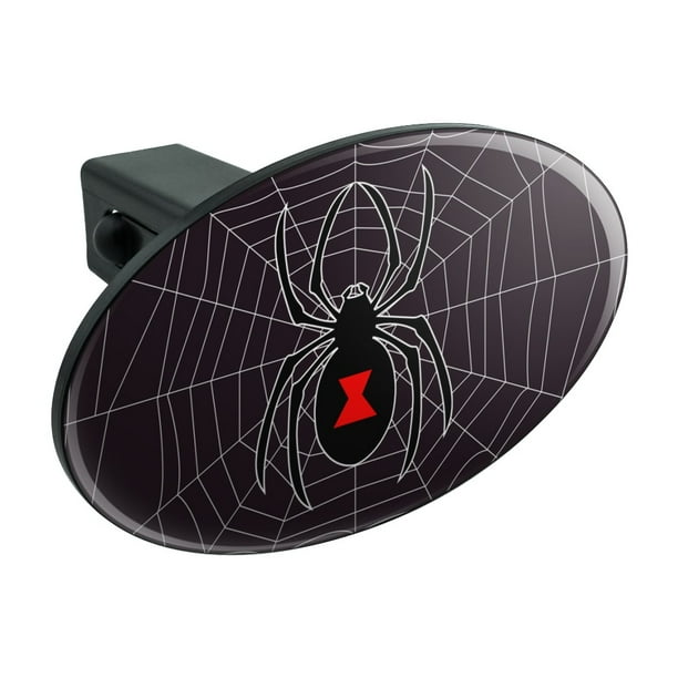 Black Widow Spider on  Oval Tow Hitch Cover Trailer Plug Insert 1 1/