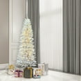 thumbnail image 4 of Vickerman 6.5' White Salem Pencil Pine Artificial Christmas Tree, 300 Warm White LED Lights, 4 of 4