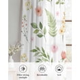 thumbnail image 6 of Pink Green Botanical Sheer Curtains 84 Inch Length 2 Panels Set for Living Room/Bedroom, Spring Watercolor Floral Leaf Plant Kitchen Curtains Grommet Semi-Sheer Curtains Window Treatments 42"x84"x2, 6 of 7