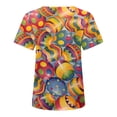thumbnail image 4 of Daisyyozoid Chandail de Pâques Drôle pour Femmes, Imprimé d'Oeufs Colorés, Blouse Décontractée et Amusante à Manches Courtes, 4 of 5
