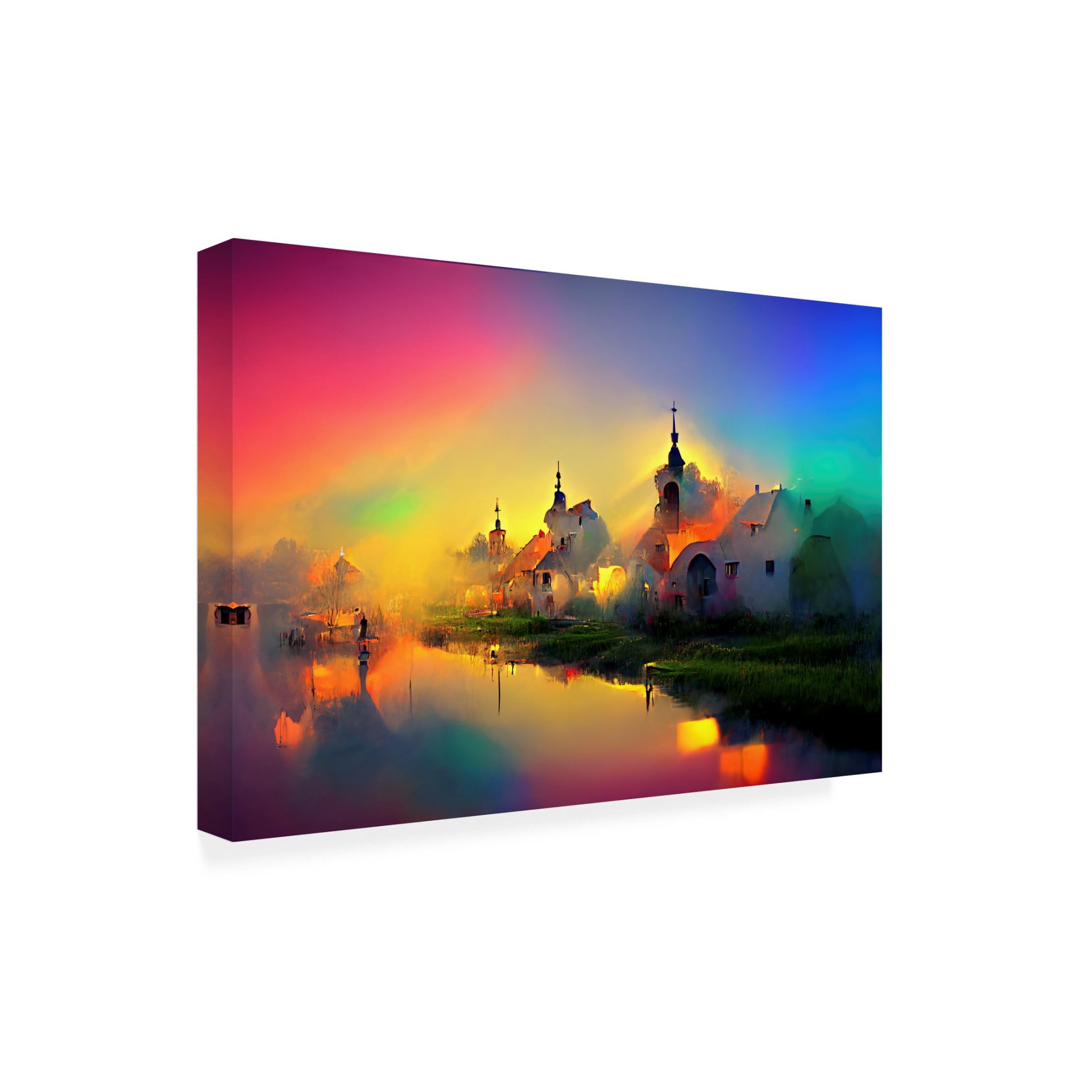 Canvas Wall Art - Ray Heere 'Medieval Landscapes 3' Wall Art for Living Room, Bedroom, or Office Décor by Trademark Fine Art - 24 x 16 Inches