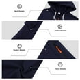thumbnail image 7 of 2 Pacs Mens Sweatsuits Solid Causal Athletic Hoodies Long Sleeve Sweatshirts Drawstring Hooded Zipper Sweatshirts Tops Outdoor Fashion Leisure Hoodie Loose Fit Sweatpants with Pockets 2 Packs, 7 of 7
