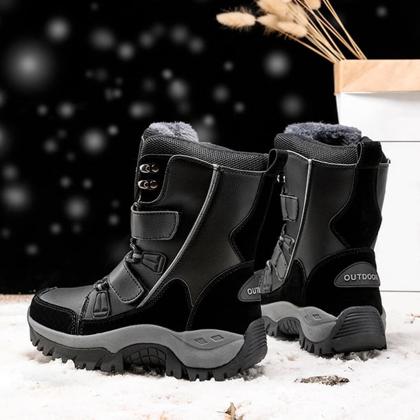 Botas de nieve de invierno impermeables para mujer con cordones botas de nieve para caminar senderismo tenis