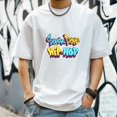 thumbnail image 3 of Men's T Shirts New Trendy Sports Shirt Round Neck Patterned Tee Loose style Creative Gifts for Friends L, 3 of 4