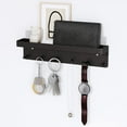 thumbnail image 4 of Wall-Mounted Punch-free Key Organizer - Great Load Bearing, Anti-slip, with Tray And Hooks, Space-Saving Kitchen Bathroom Storage Shelf, 4 of 7