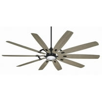 84 Inch 10 Blade Ceiling Fan With Light Kit-Coal Finish-Seashore Grey Blade Color Minka Aire Fans F865l-Cl/Sg