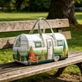 thumbnail image 3 of Printed Travel Duffel Bag, Large Capacity Overnight Bag With Shoulder Strap And Easy Carry Handles, Lightweight Weekend Tote Organizer, For Road Trips Travel Sports, 3 of 8