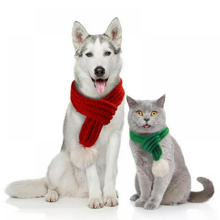 Dog Knitted Scarf Pet Christmas Winter Warm Scarf Cute Accessories Neck Warmer Hood Warm Scarf Party | Walmart (US)